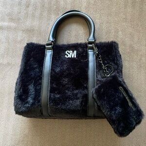 Steve Madden Black Faux Fur Crossbody Bag